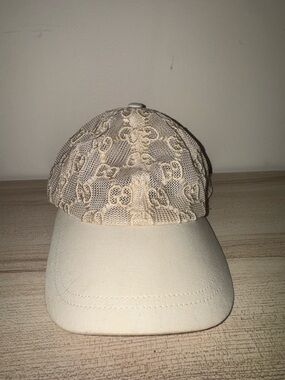 Gucci Cream Lace Baseball Cap